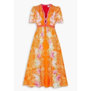 Saloni Tabitha floral-print silk midi dress